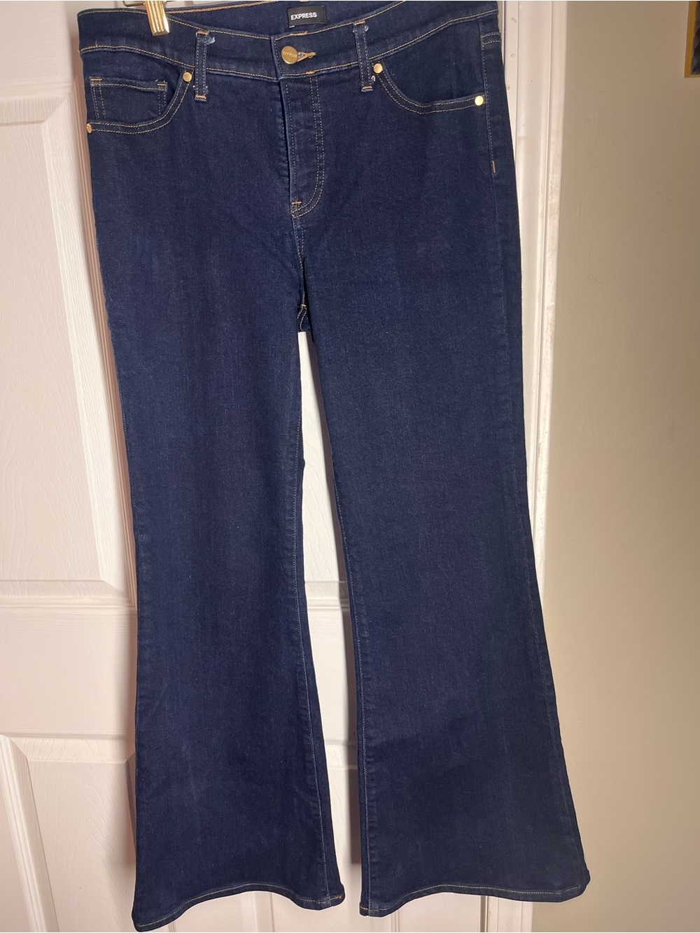 Express Dark Indigo Flare Jeans